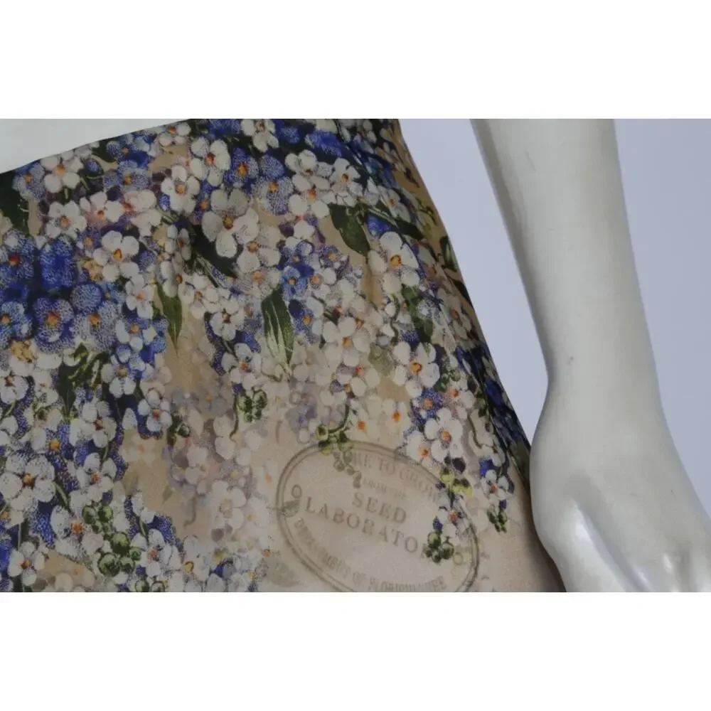 Zimmermann Tama Bias Forget Me Not Flare Skirt Silk Satin Organza Floral Maxi 1 - Picture 8 of 16